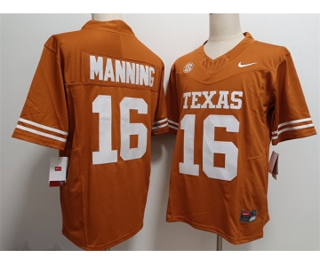 Men's Texas Longhorns #16 Arch Manning Orange F.U.S.E Stitched Jersey