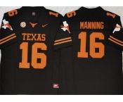 Men's Texas Longhorns #16 Peyton Manning Black F.U.S.E Stitched Jersey