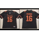 Men's Texas Longhorns #16 Peyton Manning Black Stitched Jersey
