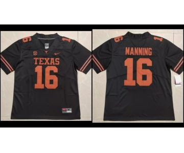 Men's Texas Longhorns #16 Peyton Manning Black Stitched Jersey