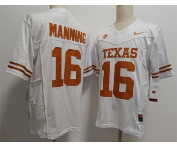 Men's Texas Longhorns #16 Peyton Manning White F.U.S.E Stitched Jersey