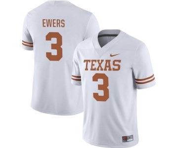 Men's Texas Longhorns #3 Quinn Ewers White Stitched Jersey