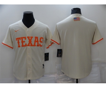 Men's Texas Longhorns Blank Cream Vapor Untouchable Stitched Jersey