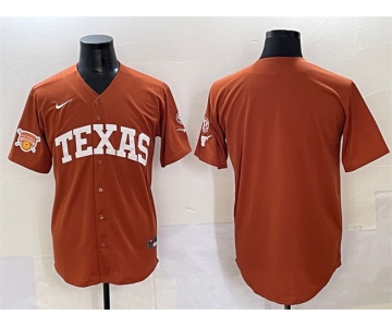 Men's Texas Longhorns Blank Orange 2025 Softball National Champions & SEC Patch Stitched Jersey