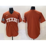 Men's Texas Longhorns Blank Orange 2025 World Series & SEC Patch Stitched Jersey