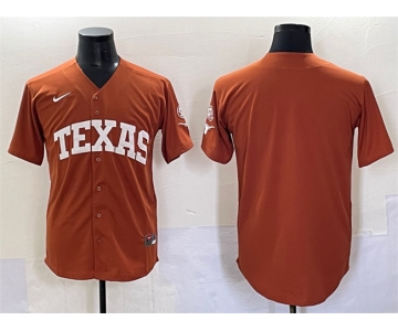 Men's Texas Longhorns Blank Orange SEC Patch Stitched Jersey