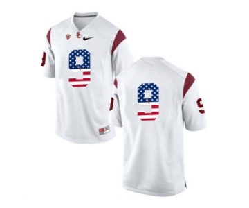 2016 US Flag Fashion 2016 USC Trojans JuJu Smith-Schuster #9 College Football Jersey - White