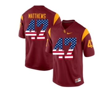 2016 US Flag Fashion USC Trojans Clay Matthews #47 College Football Jersey - Red