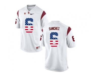 2016 US Flag Fashion USC Trojans Mark Sanchez #6 College Football Jersey - White