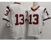 Men's USC Trojans #13 Caleb Williams 2024 F.U.S.E. No Name White Stitched Jersey