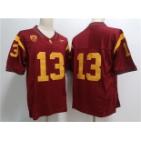 Men's USC Trojans #13 Caleb Williams Red Stitched Jersey
