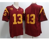 Men's USC Trojans #13 Caleb Williams Red Stitched Jersey