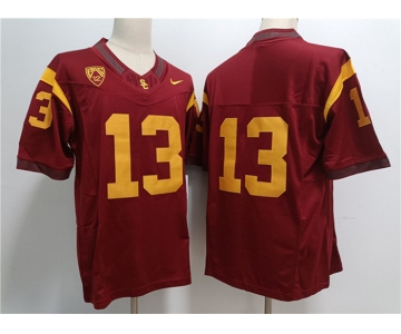 Men's USC Trojans #13 Caleb Williams Red Stitched Jersey