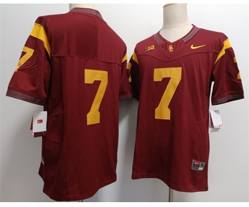 Men's USC Trojans #7 Miller Moss 2023 F.U.S.E. Red No Name Stitched Jersey