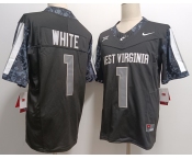 Men's West Virginia Mountaineers #1 Jahiem White Black FUSE College Stitched Jersey