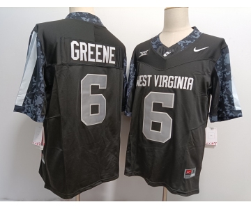 Men's West Virginia Mountaineers #6 Garrett Greene Black FUSE College Stitched Jersey