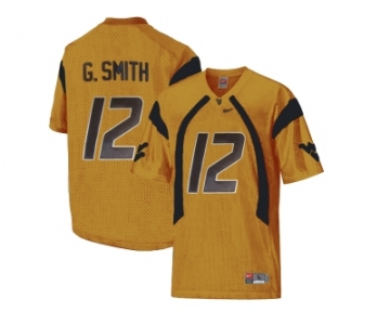 West Virginia Mountaineers Geno Smith #12 College Football Mesh Jersey - Gold