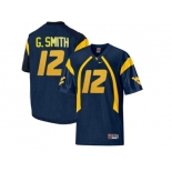 West Virginia Mountaineers Geno Smith #12 College Football Mesh Jersey - Navy Blue