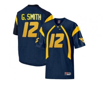 West Virginia Mountaineers Geno Smith #12 College Football Mesh Jersey - Navy Blue
