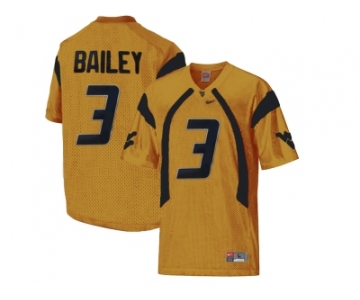 West Virginia Mountaineers Stedman Bailey #3 College Football Mesh Jersey - Gold