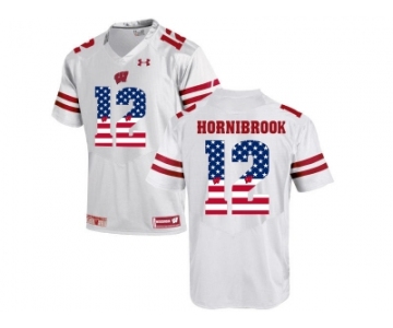 2016 US Flag Fashion-2016 Men's UA Wisconsin Badgers Alex Hornibrook #12 College Football Jersey - White