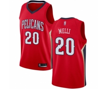 Youth New Orleans Pelicans #20 Nicolo Melli Swingman Red Basketball Jersey Statement Edition
