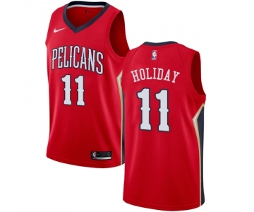 Youth Nike New Orleans Pelicans #11 Jrue Holiday Swingman Red Alternate NBA Jersey Statement Edition