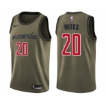 Youth Nike Washington Wizards #20 Jodie Meeks Swingman Green Salute to Service NBA Jersey