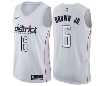 Youth Nike Washington Wizards #6 Troy Brown Jr. Swingman White NBA Jersey - City Edition