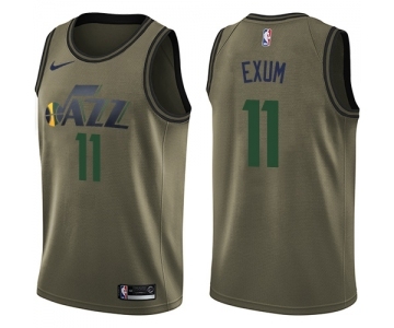 Youth Nike Utah Jazz #11 Dante Exum Swingman Green Salute to Service NBA Jersey