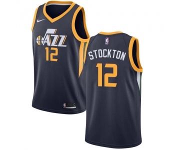 Youth Nike Utah Jazz #12 John Stockton Swingman Navy Blue Road NBA Jersey - Icon Edition
