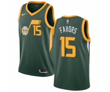 Youth Nike Utah Jazz #15 Derrick Favors Green Swingman Jersey - Earned Edition