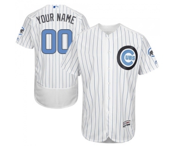 Men's Majestic Chicago Cubs Customized Authentic White 2016 Father's Day Fashion Flex Base MLB Jersey
