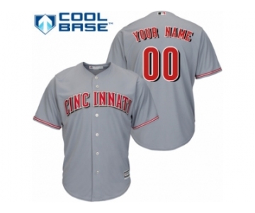 Youth Majestic Cincinnati Reds Customized Replica Grey Road Cool Base MLB Jersey
