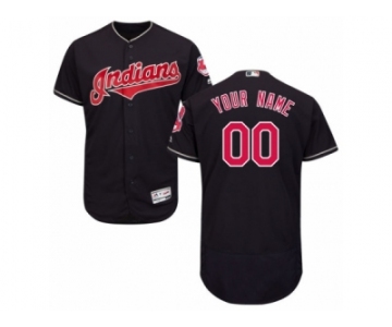 Men's Majestic Cleveland Indians Customized Navy Blue Flexbase Authentic Collection MLB Jersey