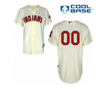 Youth Majestic Cleveland Indians Customized Replica Cream Alternate 2 Cool Base MLB Jersey