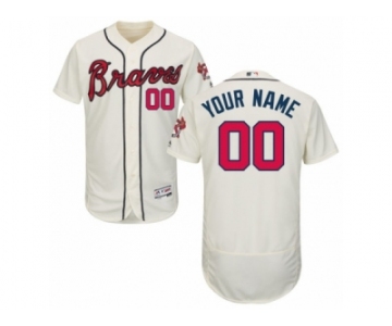 Men's Majestic Atlanta Braves Customized Cream Flexbase Authentic Collection MLB Jersey