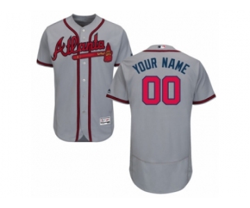 Men's Majestic Atlanta Braves Customized Grey Flexbase Authentic Collection MLB Jersey