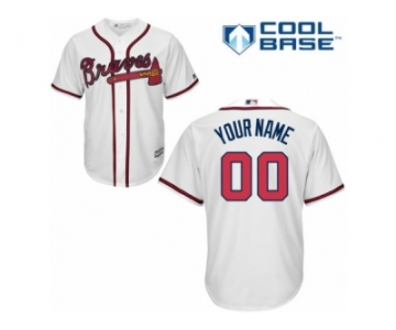 Youth Majestic Atlanta Braves Customized Authentic White Home Cool Base MLB Jersey