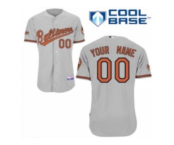 Customized Baltimore Orioles Jersey Grey Road Cool Base Baseball