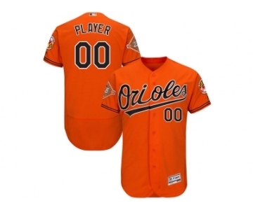 Men's Baltimore Orioles Majestic Alternate Orange 2017 Authentic Flex Base Custom Jersey with All-Star Game Patch