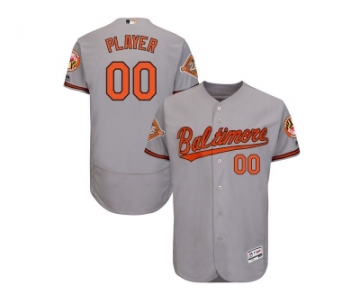 Men's Baltimore Orioles Majestic Road Gray 2017 Authentic Flex Base Custom Jersey with All-Star Game Patch