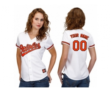 Women's Majestic Baltimore Orioles Customized Replica White Home Cool Base MLB Jersey