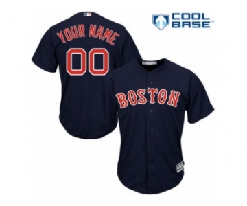 Women's Majestic Boston Red Sox Customized Replica Navy Blue Alternate Road Cool Base MLB Jersey