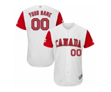 Men's Canada Baseball Majestic Customized White 2017 World Baseball Classic Authentic Team Jersey