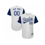 Men's Italy Baseball Majestic Customized White 2017 World Baseball Classic Authentic Team Jersey