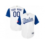 Men's Italy Baseball Majestic Customized White 2017 World Baseball Classic Replica Team Jersey