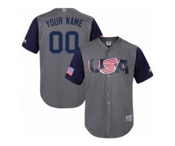 Youth USA Baseball Majestic Customized Gray 2017 World Baseball Classic Replica Team Jersey