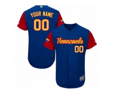 Men's Venezuela Baseball Majestic Customized Royal Blue 2017 World Baseball Classic Authentic Team Jersey