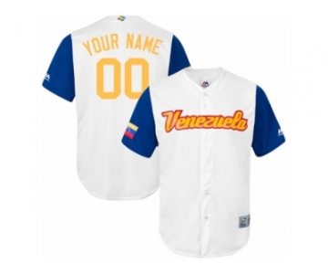 Men's Venezuela Baseball Majestic Customized White 2017 World Baseball Classic Replica Team Jersey